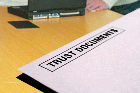 Trust portfolio on a desk